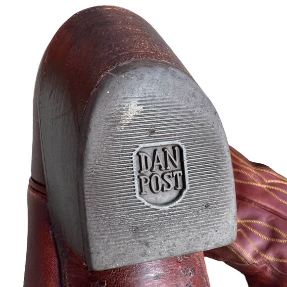 Dan Post 4124 Leather and Suede Cowboy Boots Sz 7.5 - Picture 4 of 8